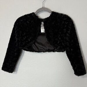 Bonnie Jean Black Faux Fur Jacket